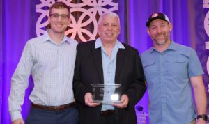 Jon, Carl and Andy Fimbel, recognized by International Door Association as Dealer of the Year in 2022